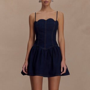 Stylish Denim Mini Dress – Private Label & OEM Clothing Factory Worldwide