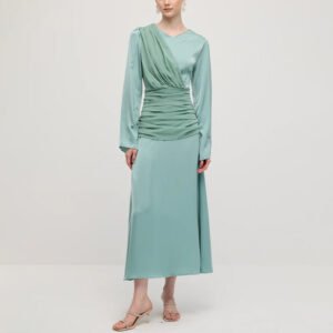 Satin Maxi Dress with Lace-Up Design – High-Quality OEM Fashion Production