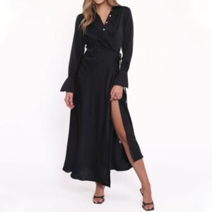 Full-Length Satin Dress for Fashion Brands – Custom OEM Production